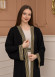 2-PIECE SET EMBROIDERED ABAYA AND DRESS 680 - black