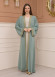 2-PIECE SET EMBROIDERED ABAYA AND DRESS 680 - mint
