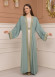 2-PIECE SET EMBROIDERED ABAYA AND DRESS 680 - mint