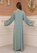 2-PIECE SET EMBROIDERED ABAYA AND DRESS 680 - mint