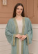 2-PIECE SET EMBROIDERED ABAYA AND DRESS 680 - mint