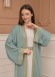 2-PIECE SET EMBROIDERED ABAYA AND DRESS 680 - mint