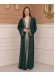 2-PIECE SET EMBROIDERED ABAYA AND DRESS 680 - green