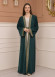 2-PIECE SET EMBROIDERED ABAYA AND DRESS 680 - green