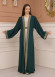 2-PIECE SET EMBROIDERED ABAYA AND DRESS 680 - green