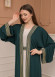 2-PIECE SET EMBROIDERED ABAYA AND DRESS 680 - green