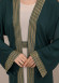 2-PIECE SET EMBROIDERED ABAYA AND DRESS 680 - green