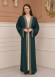 2-PIECE SET EMBROIDERED ABAYA AND DRESS 680 - green