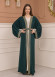 2-PIECE SET EMBROIDERED ABAYA AND DRESS 680 - green