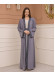 2-PIECE SET EMBROIDERED ABAYA AND DRESS 680 - gray