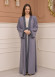 2-PIECE SET EMBROIDERED ABAYA AND DRESS 680 - gray