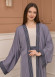 2-PIECE SET EMBROIDERED ABAYA AND DRESS 680 - gray