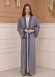 2-PIECE SET EMBROIDERED ABAYA AND DRESS 680 - gray