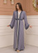 2-PIECE SET EMBROIDERED ABAYA AND DRESS 680 - gray