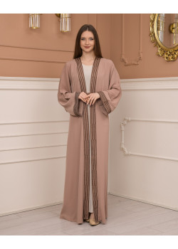 عباية قطعتين ساندي مع فرسان 680 - بيج