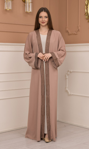 عباية قطعتين ساندي مع فرسان 680 - بيج