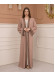 2-PIECE SET EMBROIDERED ABAYA AND DRESS 680 - beige