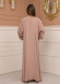 2-PIECE SET EMBROIDERED ABAYA AND DRESS 680 - beige