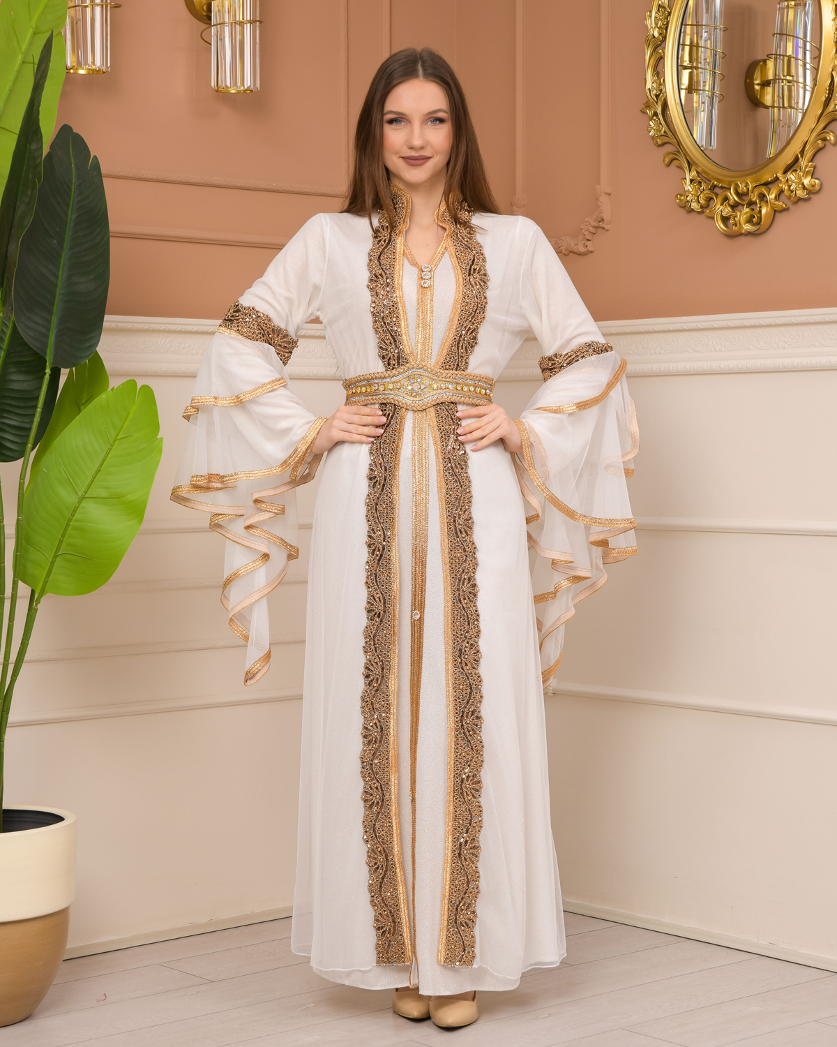 tado ワンピース　Riya Caftan Dress カフタン Eid Chiffon Dress 2 Pieces Caftan Kaftan Dress With Inner
