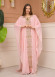 2-Piece Set Stone Embroidered Batwing Abaya & Dress 682 - pink