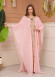 2-Piece Set Stone Embroidered Batwing Abaya & Dress 682 - pink