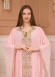 2-Piece Set Stone Embroidered Batwing Abaya & Dress 682 - pink