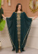 2-Piece Set Stone Embroidered Batwing Abaya & Dress 682 - green