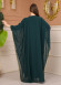 2-Piece Set Stone Embroidered Batwing Abaya & Dress 682 - green