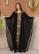 2-Piece Set Stone Embroidered Batwing Abaya & Dress 682 - black