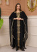 2-Piece Set Stone Embroidered Batwing Abaya & Dress 682 - black