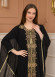 2-Piece Set Stone Embroidered Batwing Abaya & Dress 682 - black