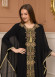 2-Piece Set Stone Embroidered Batwing Abaya & Dress 682 - black