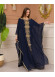 2-Piece Set Stone Embroidered Batwing Abaya & Dress 682 - deep blue