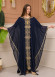 2-Piece Set Stone Embroidered Batwing Abaya & Dress 682 - deep blue