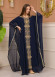 2-Piece Set Stone Embroidered Batwing Abaya & Dress 682 - deep blue