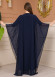 2-Piece Set Stone Embroidered Batwing Abaya & Dress 682 - deep blue