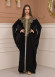 2-piece Stone-Embellished Detailed Batwing Abaya Dress 681 - black