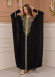 2-piece Stone-Embellished Detailed Batwing Abaya Dress 681 - black