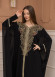 2-piece Stone-Embellished Detailed Batwing Abaya Dress 681 - black