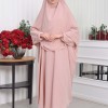 Muslim Wear Hijab Dresses , Womens Clothes Butterfly Hijab Set 2 Pieces 826 - powder pink/ dusty pink