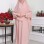 Zweiteiliges Scharia-Kleid Set mit Khimar 826 - Puder
