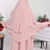 Muslim Wear Hijab Dresses , Womens Clothes Butterfly Hijab Set 2 Pieces 826 - powder pink/ dusty pink