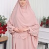 Muslim Wear Hijab Dresses , Womens Clothes Butterfly Hijab Set 2 Pieces 826 - powder pink/ dusty pink
