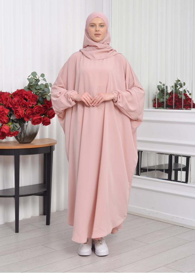 Muslim Wear Hijab Dresses , Women's Clothes Butterfly Hijab Set 2 Pieces 826 Pudra