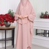 Muslim Wear Hijab Dresses , Womens Clothes Butterfly Hijab Set 2 Pieces 826 - powder pink/ dusty pink