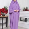 Muslim Wear Hijab Dresses , Womens Clothes Butterfly Hijab Set 2 Pieces 826 - lilac