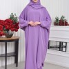 Muslim Wear Hijab Dresses , Womens Clothes Butterfly Hijab Set 2 Pieces 826 - lilac