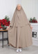 Muslim Wear Hijab Dresses , Women's Clothes Butterfly Hijab Set 2 Pieces 826 - light brown