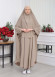Muslim Wear Hijab Dresses , Women's Clothes Butterfly Hijab Set 2 Pieces 826 - light brown