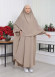 Muslim Wear Hijab Dresses , Women's Clothes Butterfly Hijab Set 2 Pieces 826 - light brown